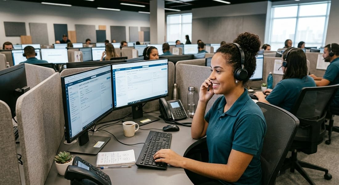 Jovem aprendiz atuando no atendimento ao cliente